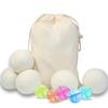 MADHYA Natural Wool Dryer Balls 5 Pcs + 5 Pcs Laundry Ball, Natural Fabric Softener, Reusable, Reduces Clothing Wrinkles & Saves Drying Time, Dryer Sheets & Liquid Softener, Lint Free Fabric Fluffier view 1