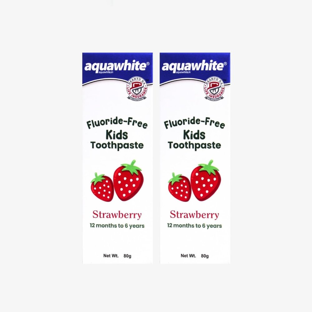 Aquawhite Strawberry toothpaste for kids, Pack of 2