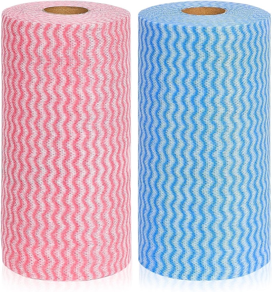 auto route Non Woven Reusable Kitchen Towel Roll - Pack of 2 (80 Pulls Per Roll, 160 Sheets)