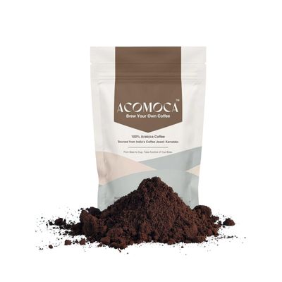 Acomoca Dark Roast Single-Origin Arabica AAA Coffee, 250 gms, From Baba Budangiri Hills, 4500 Feet Altitude - Ground coffee for Moka pot