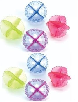 Auraaq Plastic Washing Machine Ball Laundry Dryer Ball Durable Cloth Cleaning Balls (Multicolour) 8 Pcs