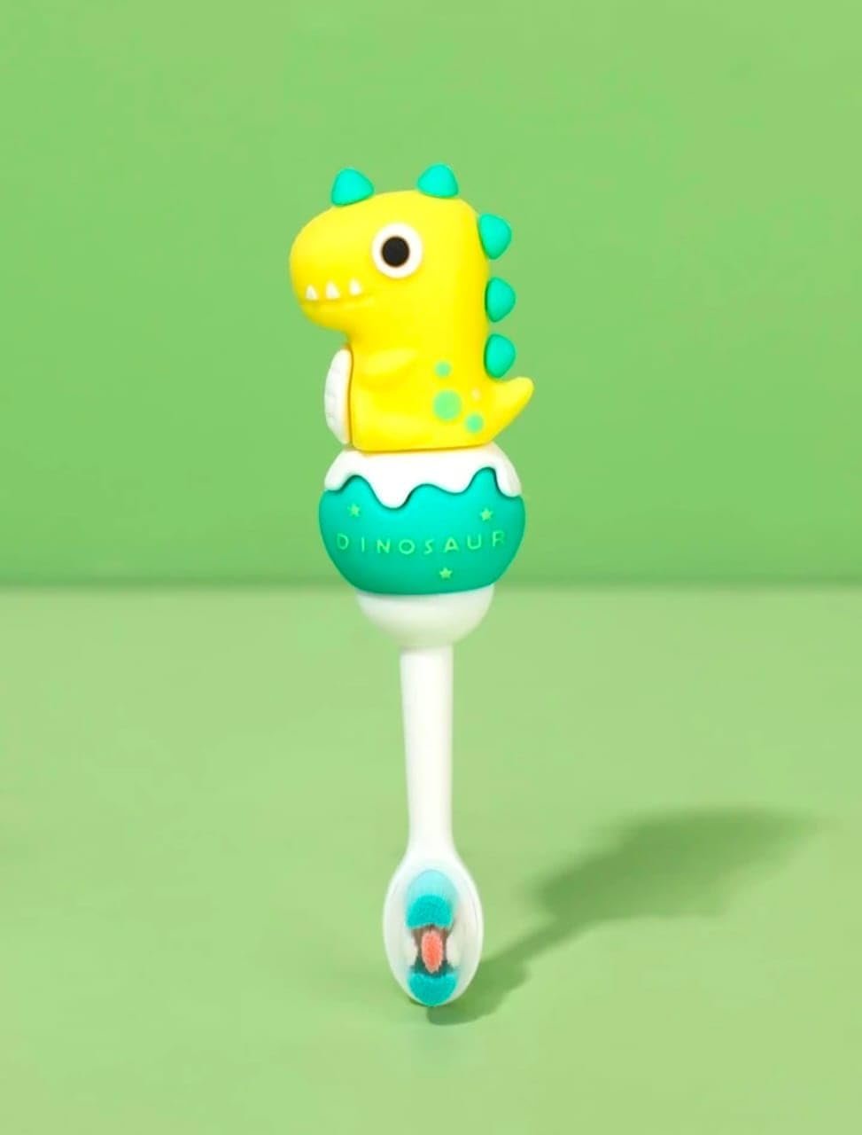 Arsenio Animal Design Toothbrush 2 Pcs Extra Microfiber Soft Bristles Manual Toothbrush Soft Tooth Brush For 3-6 Years Old Children Boys Girls Kids MultiColor (Pack of 2 Random Colour Dino)