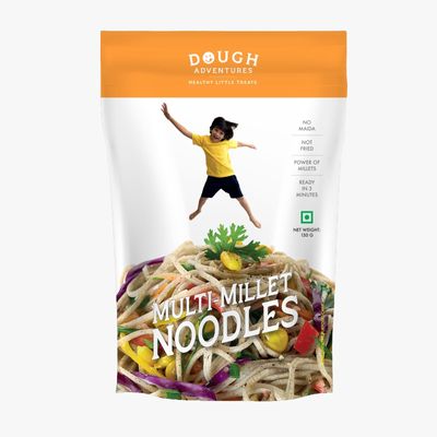 Dough Adventures Masala Millet Noodles (150g) | No Maida, No Palm Oil | Made with Millets & Whole Wheat | Non-Fried & Easy to Digest | Quick Cooking with Tasty Masala Pack (Pack of 3)