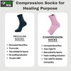 Compression Socks | Bamboo Cotton Open Toe | Women & Men | Plantar Fasciitis Socks for Neuropathy |Plantar Fasciitis Relief | Arch Support | Ankle & Foot Swelling | Baby Pink, Beige | Pack of 2 view 4
