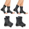 Compression Socks | Bamboo Cotton Open Toe | Women & Men | Plantar Fasciitis Socks for Neuropathy |Plantar Fasciitis Relief | Arch Support | Ankle & Foot Swelling | Inverted Black, Dot Black|Pack of 2 view 1