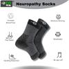 Compression Socks | Bamboo Cotton Open Toe | Women & Men | Plantar Fasciitis Socks for Neuropathy |Plantar Fasciitis Relief | Arch Support | Ankle & Foot Swelling | Inverted Black, Dot Black|Pack of 2 view 2