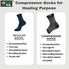 Compression Socks | Bamboo Cotton Open Toe | Women & Men | Plantar Fasciitis Socks for Neuropathy |Plantar Fasciitis Relief | Arch Support | Ankle & Foot Swelling | Inverted Black, Dot Black|Pack of 2 view 4