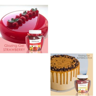 Blossom Glazing Gel combo pack of 250 Gram Strawberry and Butterscotch Gel