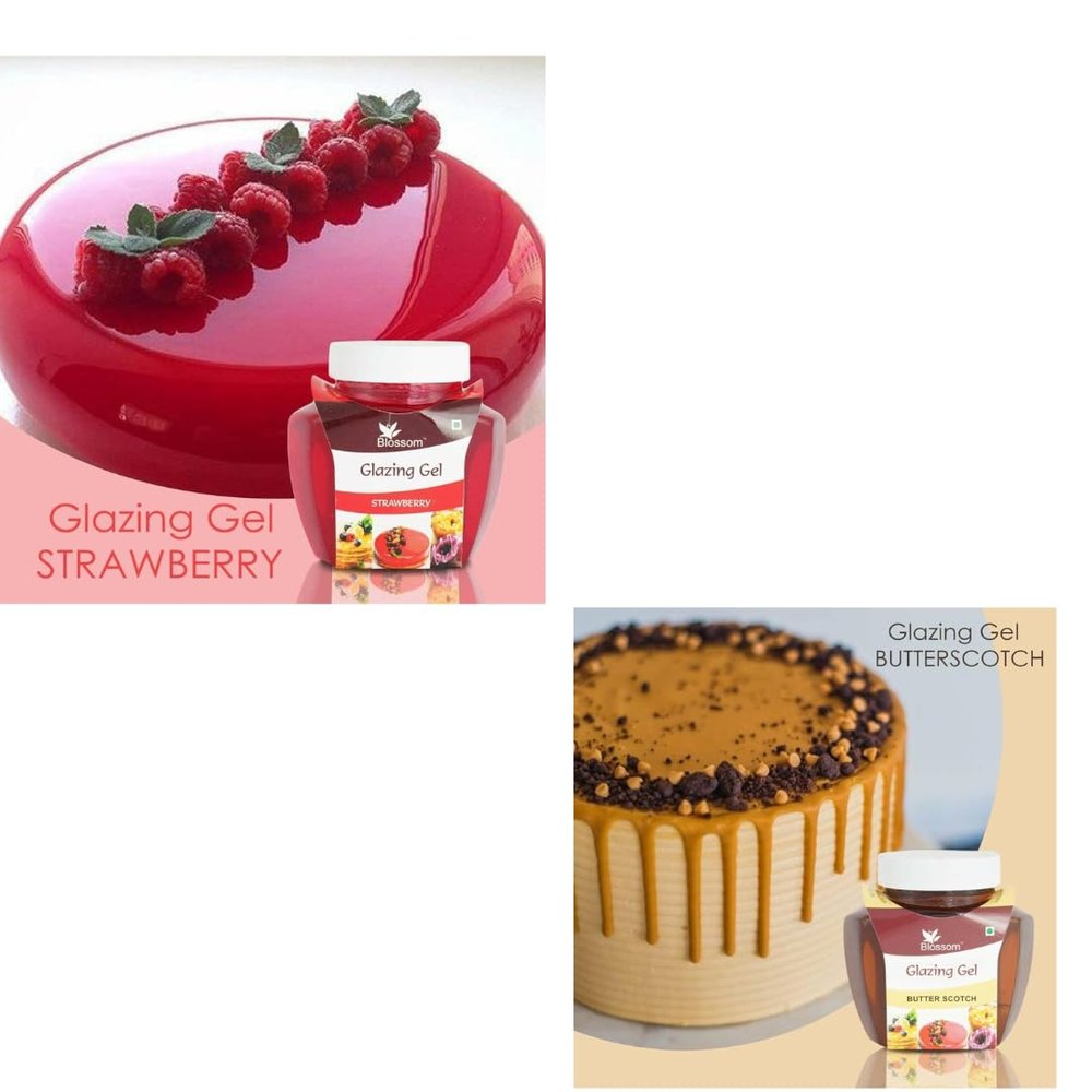 Blossom Glazing Gel combo pack of 250 Gram Strawberry and Butterscotch Gel