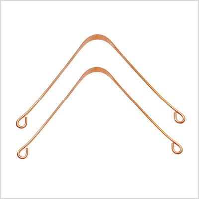 Copper Tongue Cleaner (Pack of 2) - Comfortable - Flexible Handle - Tongue Plaque Remover - Easy to Use - Smooth Scraping Edge - Sturdy and Hygienic