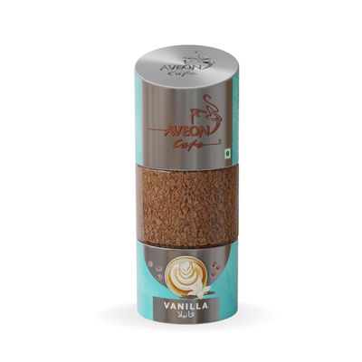 Aveon Cafe Vanilla Flavored Instant Coffee - 100g | Delightful Coffee Granules | Rich Vanilla Flavor | 100% Brewed-to-Perfection Instant Coffee
