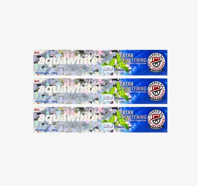Aquawhite Extra Whitening toothpaste with cavity protection, Pack of 3