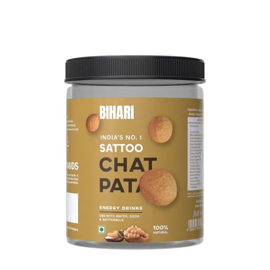 BIHARI Chatpata Sattu Powder 1 kg | Roasted Chana Flour | High Protein, High Fiber | Gluten Free | Traditional Indian Superfood Powder