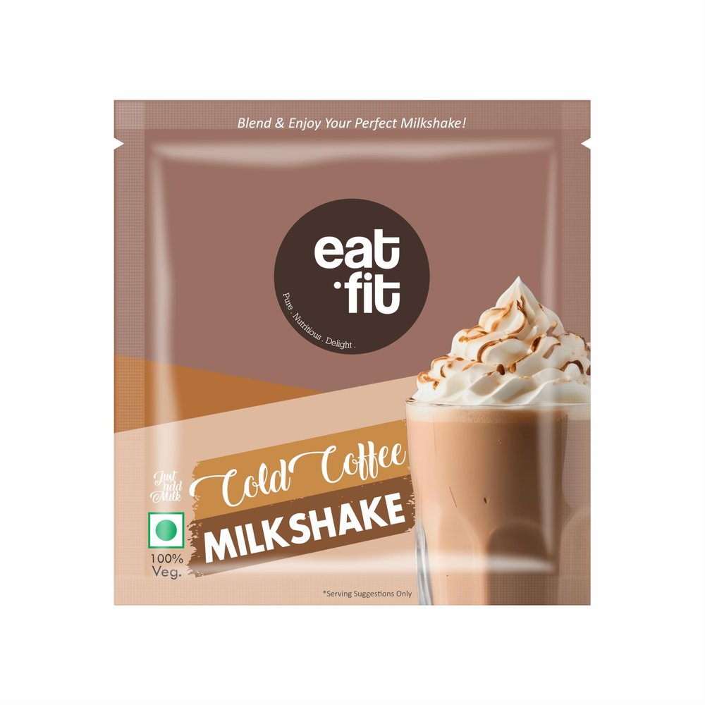 eatfit Cold Coffee Milkshake Premix  Pack of 10 (10 x 25g) I Make Thick & Smooth Texture Milkshakes I Instant Drink Mix I Vegan