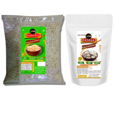 Bengali handmade khoi & batasha for puja | kheel(55g) & batasa(100g) combo | pooja (155g) combo pack
