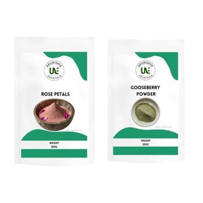 ARUNISHIK Rose Petal Powder (100 Grams)| + Gooseberry Powder (100 Grams) Pack Of 2
