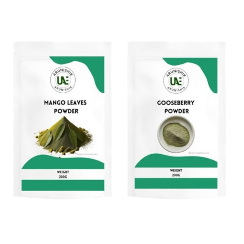 ARUNISHIK Mango Leaf Powder (100 Grams) + Gooseberry Powder (100 Grams) Pack Of 2