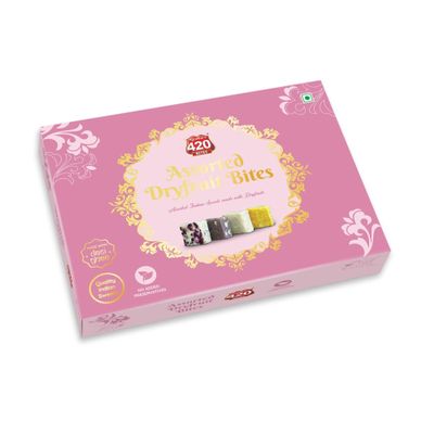 Agrawal's 420 Assorted Dry Fruit Bites | Indian Sweets Diwali Gift Pack with Desi Ghee | No Added Preservatives | Festive Sweet Treat (500gm)