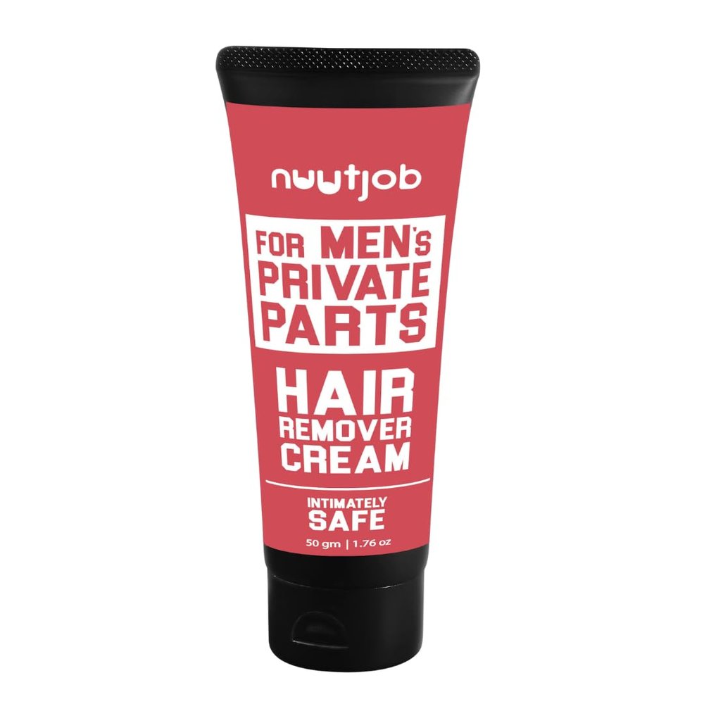 Nuutjob Intimate Hair Removal Cream for Men  Painless Hair Removal for Groin, Butt, and Shaft | Gentle & Fast-Acting Cream for Sensitive Skin 50 gm