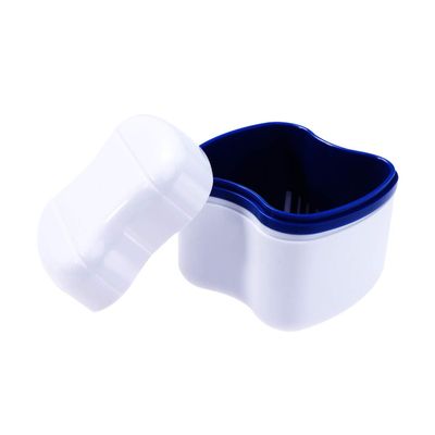 ELBME Denture Box Denture Cup Denture Case Denture Bath Cleaning Soaking Cup with Strainer Mouth Guard Night Gum Retainer Container