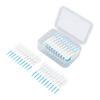 ELBME Soft Interdental Brush, 200pcs Silicone Head Safe Floss Toothpick Brush Portable Plaque Removal with Case for Travel for Oral Care Blue view 1