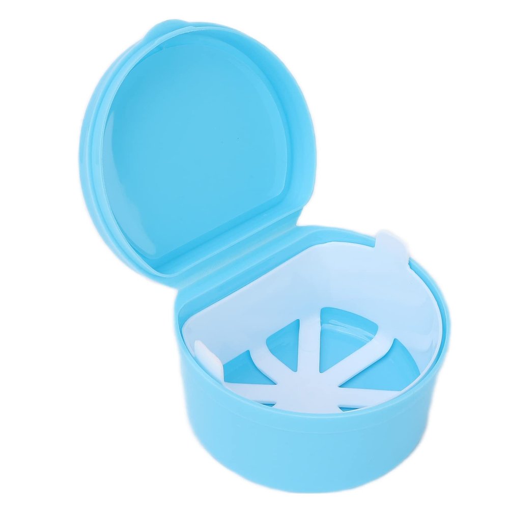 ELBME Mouth Guard Container, Lightweight Dental Retainer Box Food Grade for Artificial Teeth forfor Travel(Light blue)
