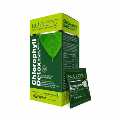 Nutrilong Chlorophyll Detox - Natural Detox & Digestive Health Supplement, 30 Sachets, Supports Digestive Wellness & Body Cleansing