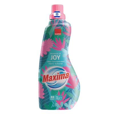 Sano Maxima Joy Ultra Concentrated Fabric Softener, Up to 50 Washes, Long-Lasting Freshness, 1 Liter | Imported from Israel