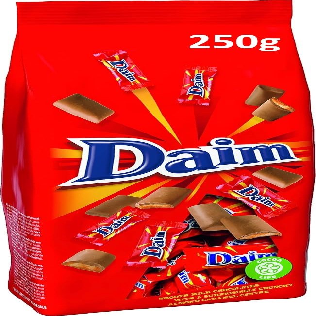 Daim Rich Creamy Milk Chocolate with Lusciously Crunchy Almond Caramel Center, 250g