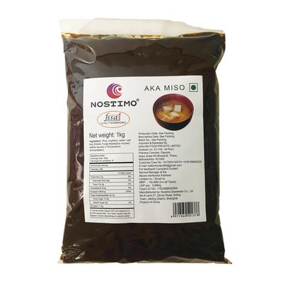 Nostimo Aka Miso Paste 1kg | Red Japanese Miso for Authentic Umami Flavour | Rich Fermented Soybean Paste for Ramen, Soups, Marinades & Everyday Japanese Cooking