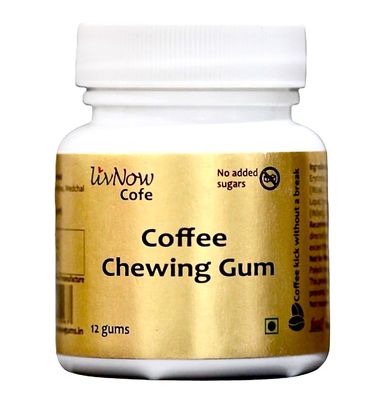 livNow Cofe | Coffee Flavored Sugar Free Chewing Gum | for Coffee Lovers | Mini-Bottle (12 units) | Pack of 2