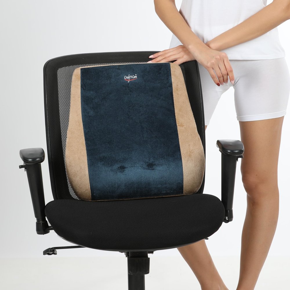 Craft's Care Orthopaedic Back Rest Lumbar Support Pillow for Car, Sofa, and Office Chair