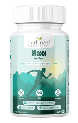 Herbnas Maxx for Men | Ayurvedic with 30+ Herbs like Authentic Himaliyan Shilajit/Shilajeet & Ashwagandha | Natural Herbal Blend for Vitality & Performance