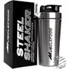 Musclefood Classic Steel Shaker 750 ml | Stainless Steel Protein Shaker Bottle for Gym & Pre-Workout | Leak-Proof, Rust-Free, BPA-Free Metal Shaker with Mixing Ball | Ideal for Workout & Travel view 1