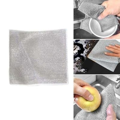 Dish Wash for Stain Removel Scrubber Stainless Steel Wire Heavy Duty Non-Scratch Scouring Double Sided Scrubbing Pad (Pack of 5).