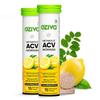 OZiva ACV Moringa | Control Cravings I Apple Cider Vinegar, Cinnamon, Guggul I No Maltodextrin & No Added Sugar I 15 Effervescent Tablets - Lemon Masala, Pack of 2 (30 Tablets) view 1