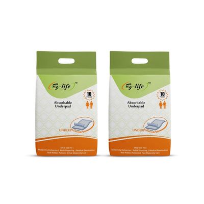 EZ-LIFE Absorbable Underpad with SAP Ultra Absorbent, Leak-Proof, Ideal for Maternity, Medical Examinations, and Bed-Ridden Patients. (Pack Of 2)