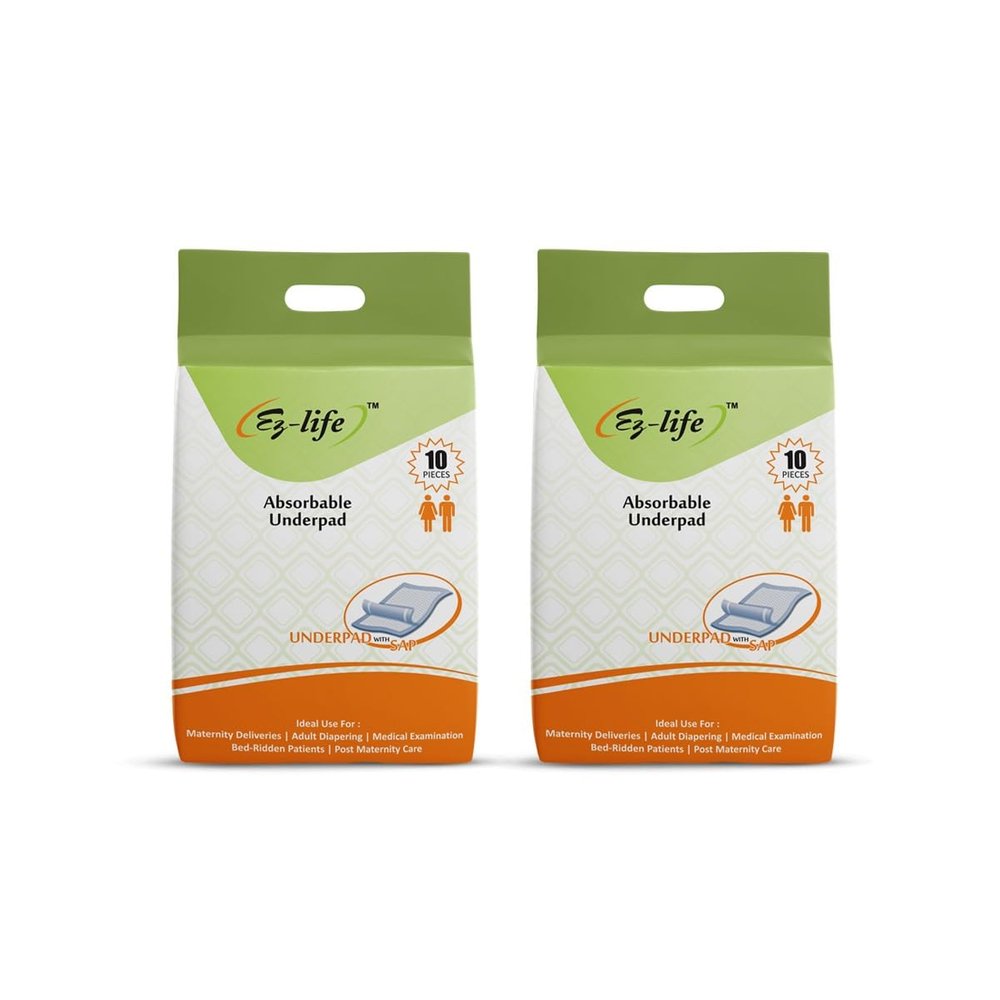 EZ-LIFE Absorbable Underpad with SAP Ultra Absorbent, Leak-Proof, Ideal for Maternity, Medical Examinations, and Bed-Ridden Patients. (Pack Of 2)