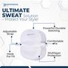 EcommerceHub Premium Reusable Washable Underarms Sweat Pads, Under Arm Sweat Protectors, Breathable Absorbent Sweat Pads,1Pair (White) view 2