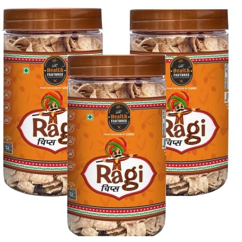 The Health Faktoree Ginni Food Ragi Chips | Gluten Free | Crunchy Healthy Snacks | High Protein and Fiber Rich Chips | 125 g (Pack Of 3)