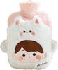 Mayatra's Hot Water Bottle with Plush Cover  1000ML Rubber Heating Bag for Pain Relief, Belly Cramps, Winter Warmth, Foot Warmer & Bed Use  Reusable Hot Water Bottle (White) view 1