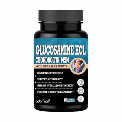Adorreal Glucosamine HCL Chondroitin MSM Capsules with Herbal Extracts | Nutritional Supplement | 60 Capsules