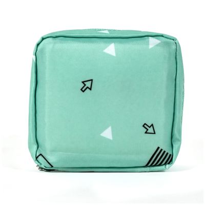 Favria Sanitary Pad Pouch for Women & Girls  Period Kit Bag for School, Travel & Purse | Menstrual Pad Storage with Zipper | Napkin Bag, Sanitary Kit, First Period Pouch (Green T)