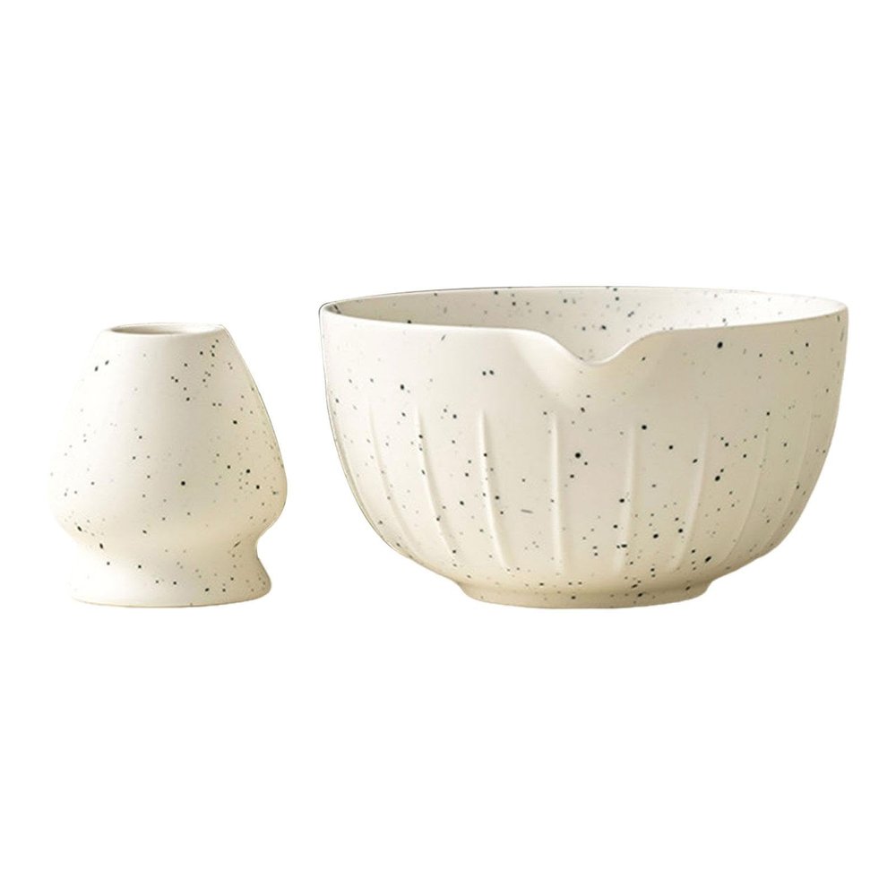 ATORSE 2Pcs Traditional Matcha Tea Bowl Craft Tea Bowl for Living Room Desktop Home White