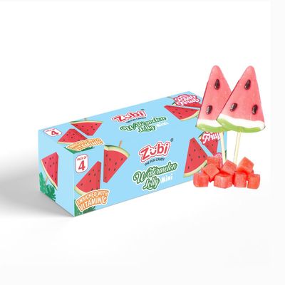 ZUBI THE FUN CANDY Watermelon Mini Lolly | Enriched with Vitamin C | Handmade Lollies made with Real fruit Extract | Watermelon Flavor (8 Lollipops)