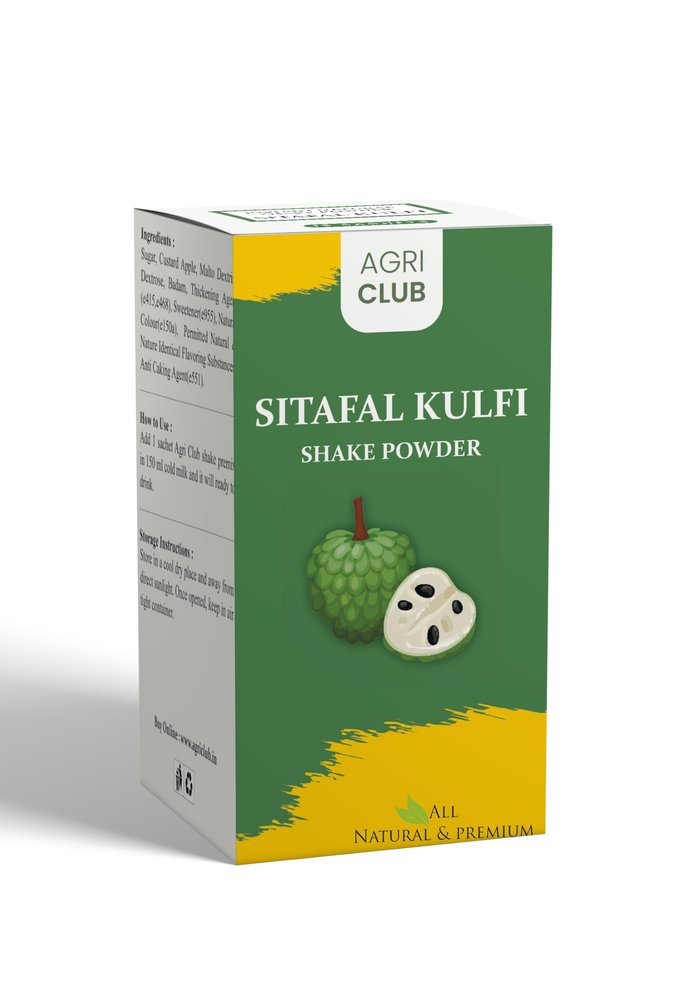 Agri Club Instant Mix Sitafal Kulfi Shake Powder, 15 Sachets (225g)  Delicious, Easy-to-Make Sitafal Kulfi Flavor Drink Mix