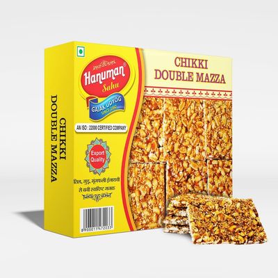 HANUMAN SAHU GAZAK UDYOG Double Mazza Chikki | Peanuts Jaggery Chikkis with Seasame Seeds | Kovilpatti | Kadalai Mittai | Singdana | Eatables Snacks Items Groundnut Mittai 1000gm