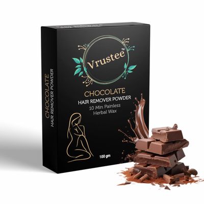 10-Minute Chocolate Full Body Hair Removal Wax Powder, Painless Herbal Facial Hair Removal Waxing Powder, Easy to Use at Home, Chemical-Free, No Rashes, No Side Effects & No Irritations for Men & Women (100GM) (Pack of 2)
