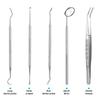 HANNEA 5Pcs Teeth Cleaning Tools Dental Kit with Storage Box Stainless Steel Teeth Hygiene Set with Dental Mirror Dental Tartar Scraper Dental Probe for Plaque Tartar Removal for Personal & Pets Use view 3