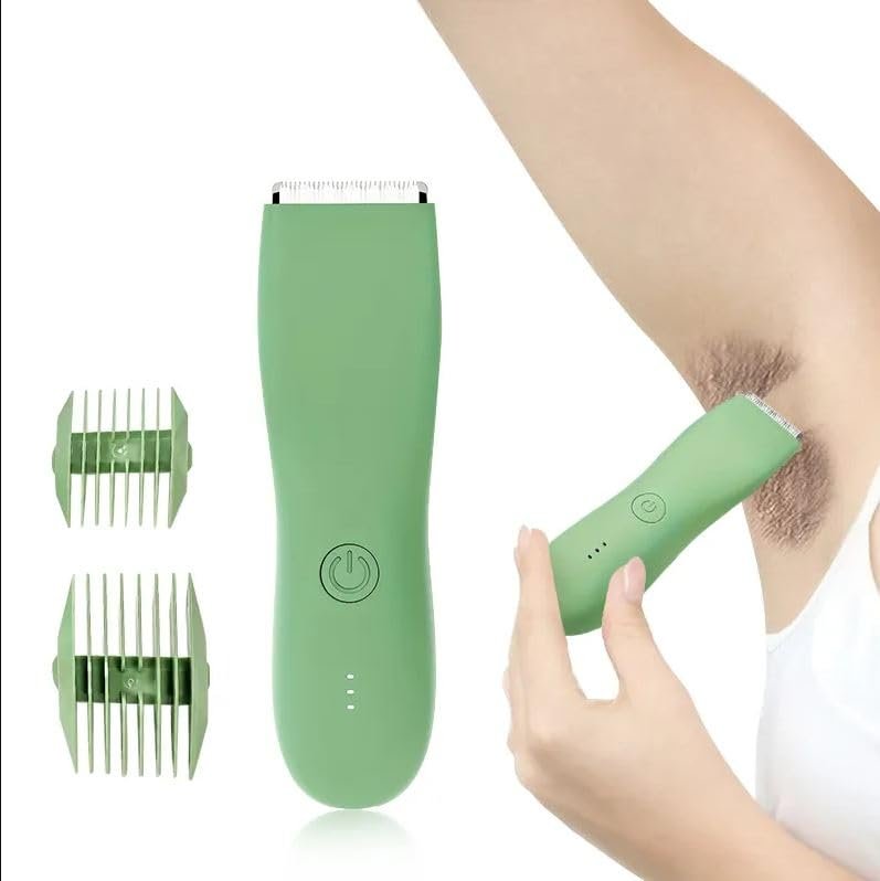 Crobat green body hair trimmer clipper pubic hair electric full body waterproof men's hair shaver private parts